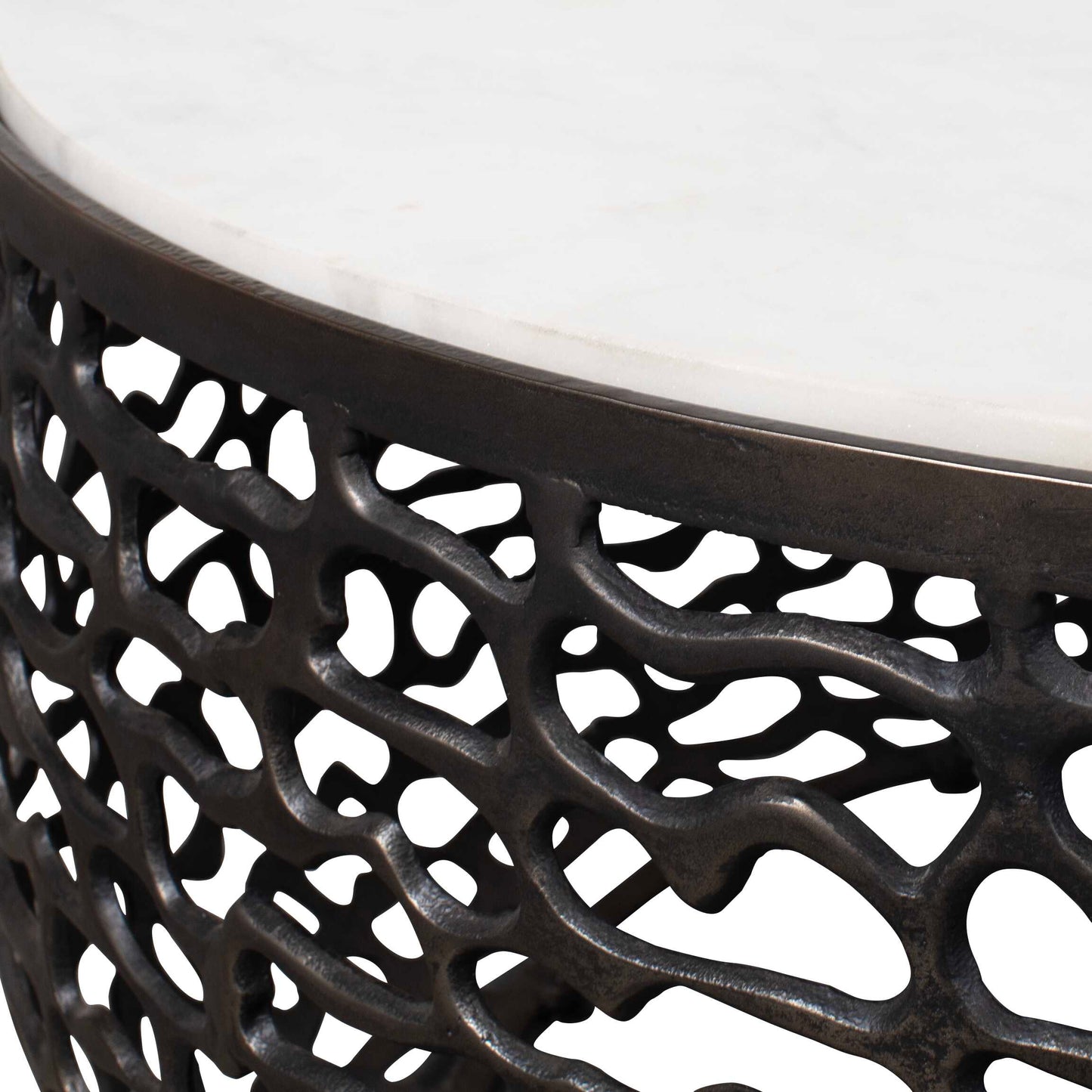 Sabena White Marble Outdoor Coffee Table