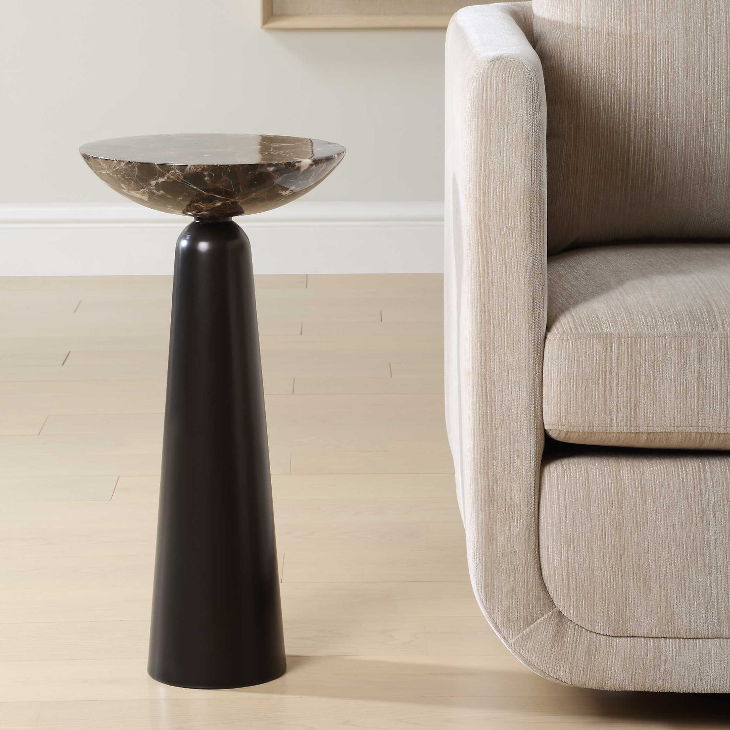 Hastings Brown Marble Accent Table