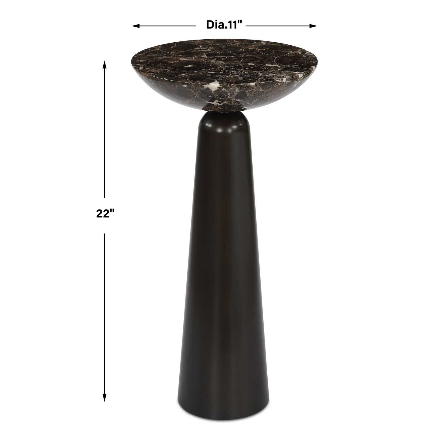 Hastings Brown Marble Accent Table