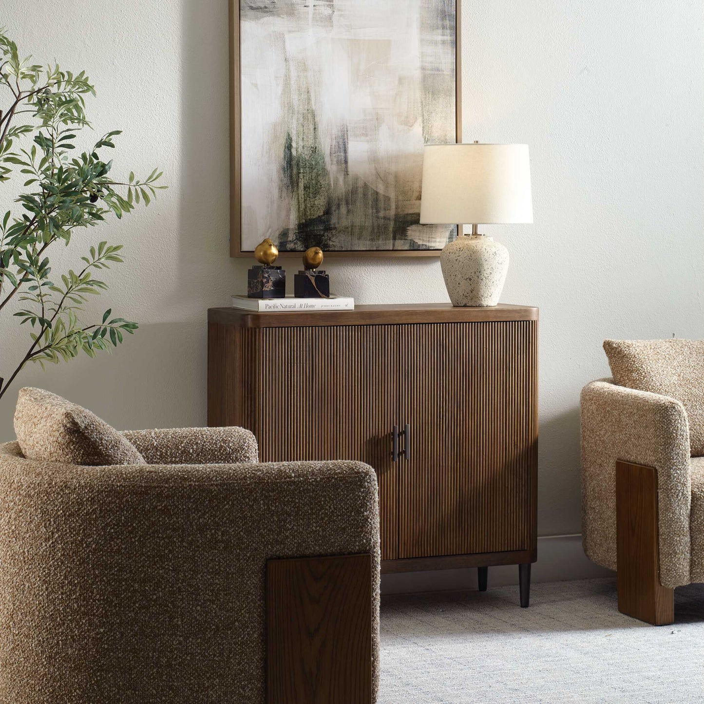 Pinstripe Tambour 2 Door Cabinet