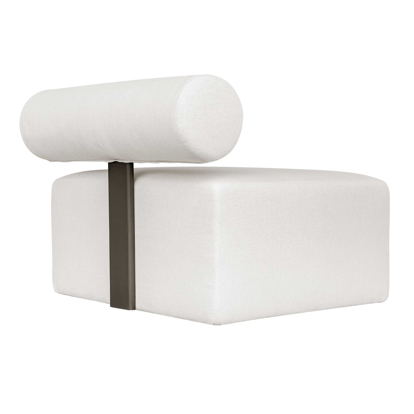 Bolster Back White Armless Outdoor Sofa