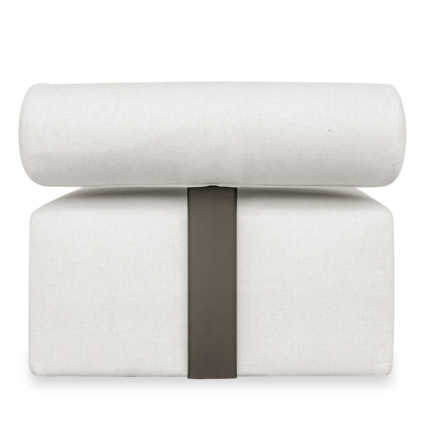Bolster Back White Armless Outdoor Sofa