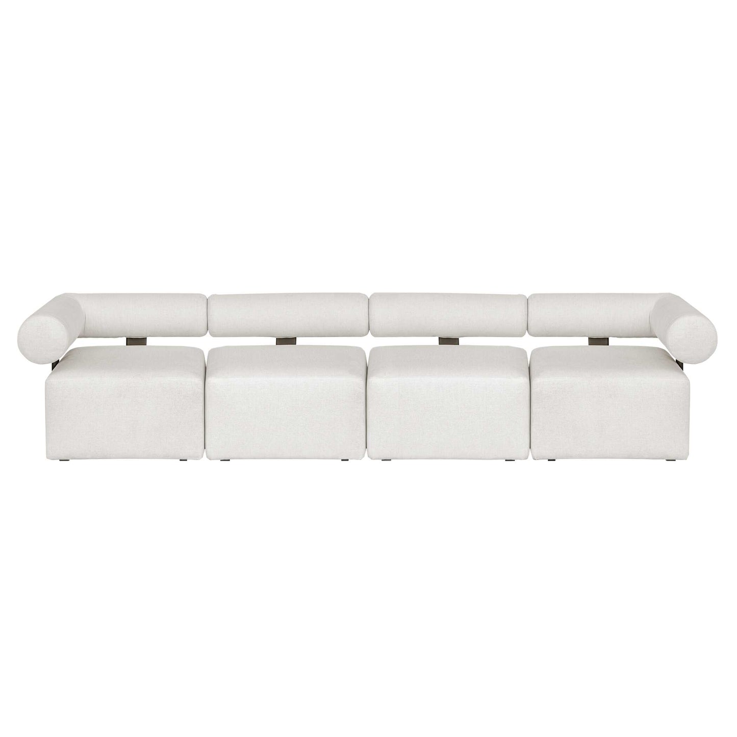 Bolster Back White Outdoor Corner Sofa