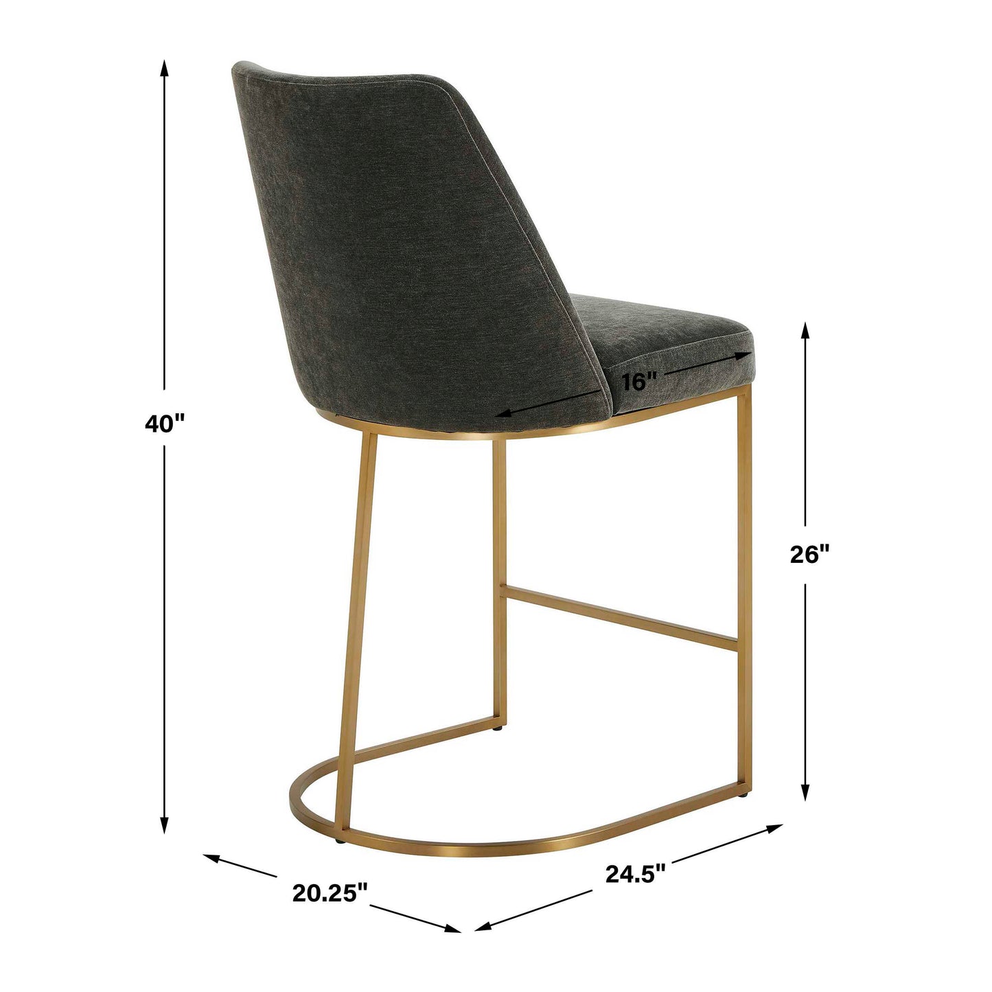 Hanni Charcoal Counter Stool
