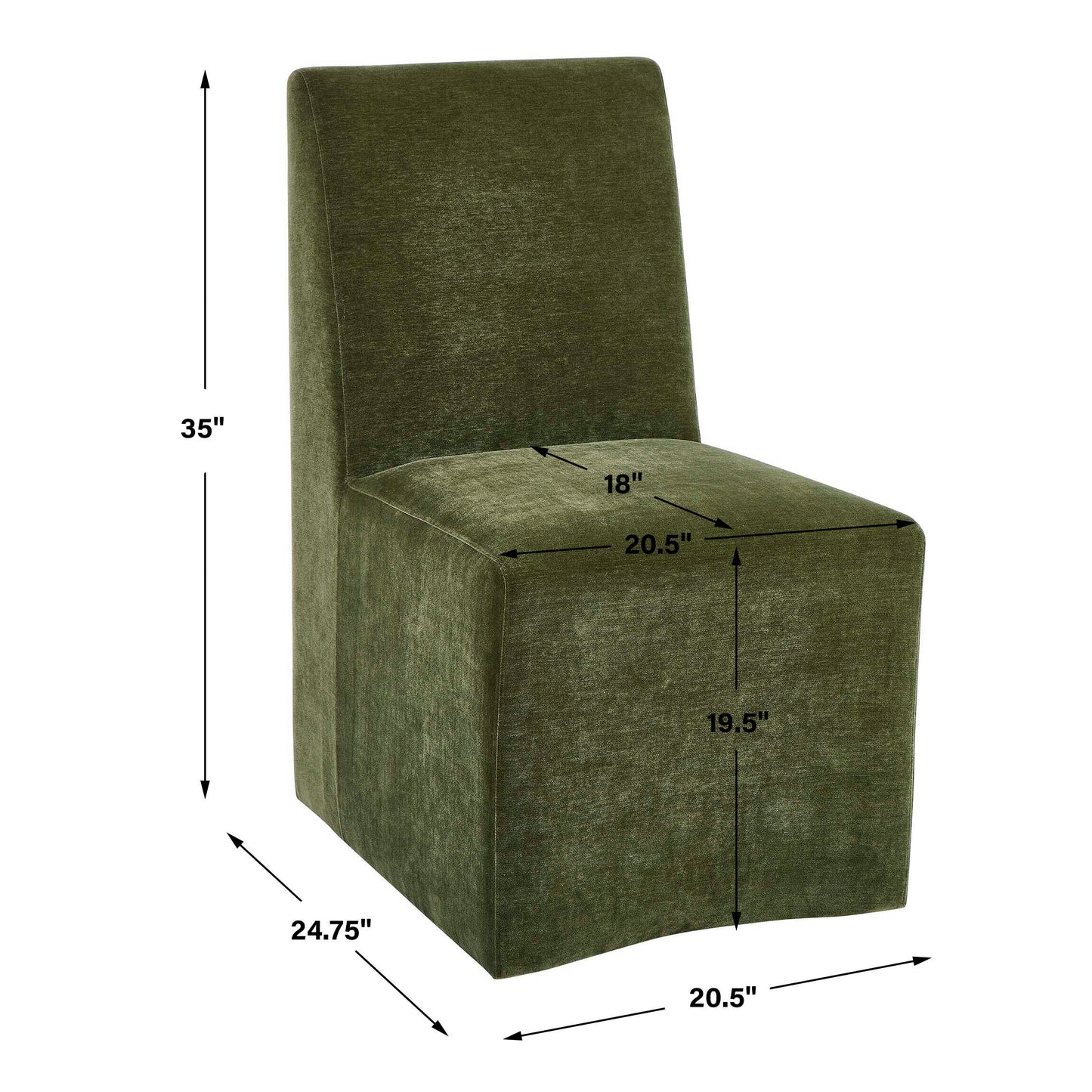 Moro Armless Moss Dining Chair