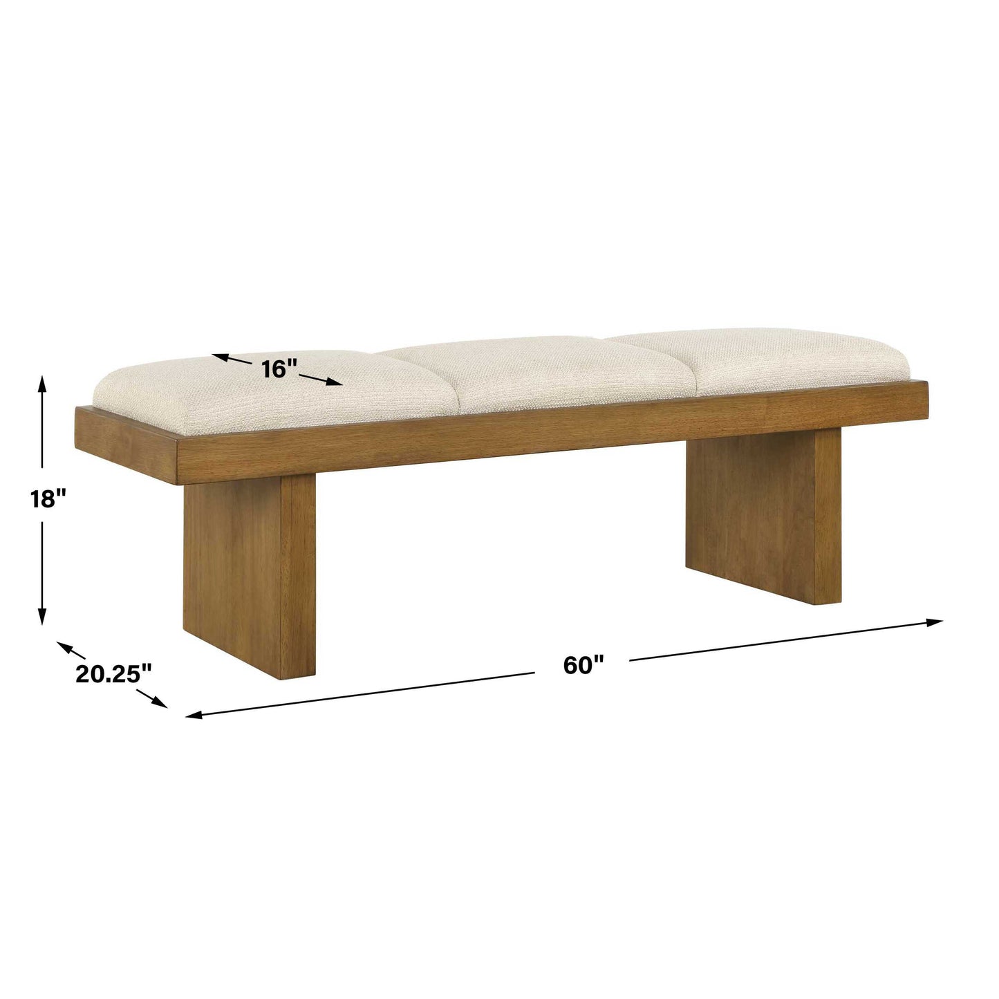 Haden White Upholstery Bench