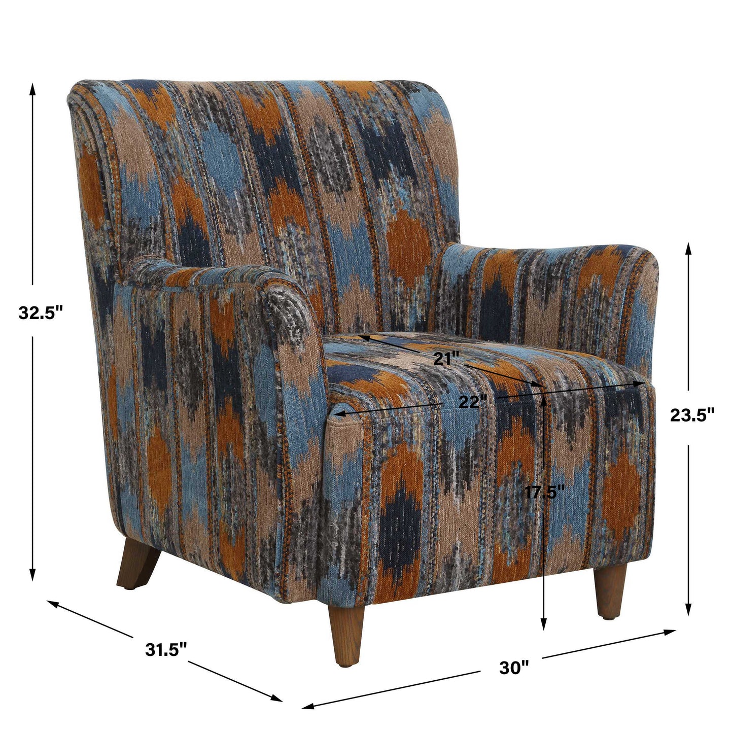 Lainey Upholstered Ikat Armchair