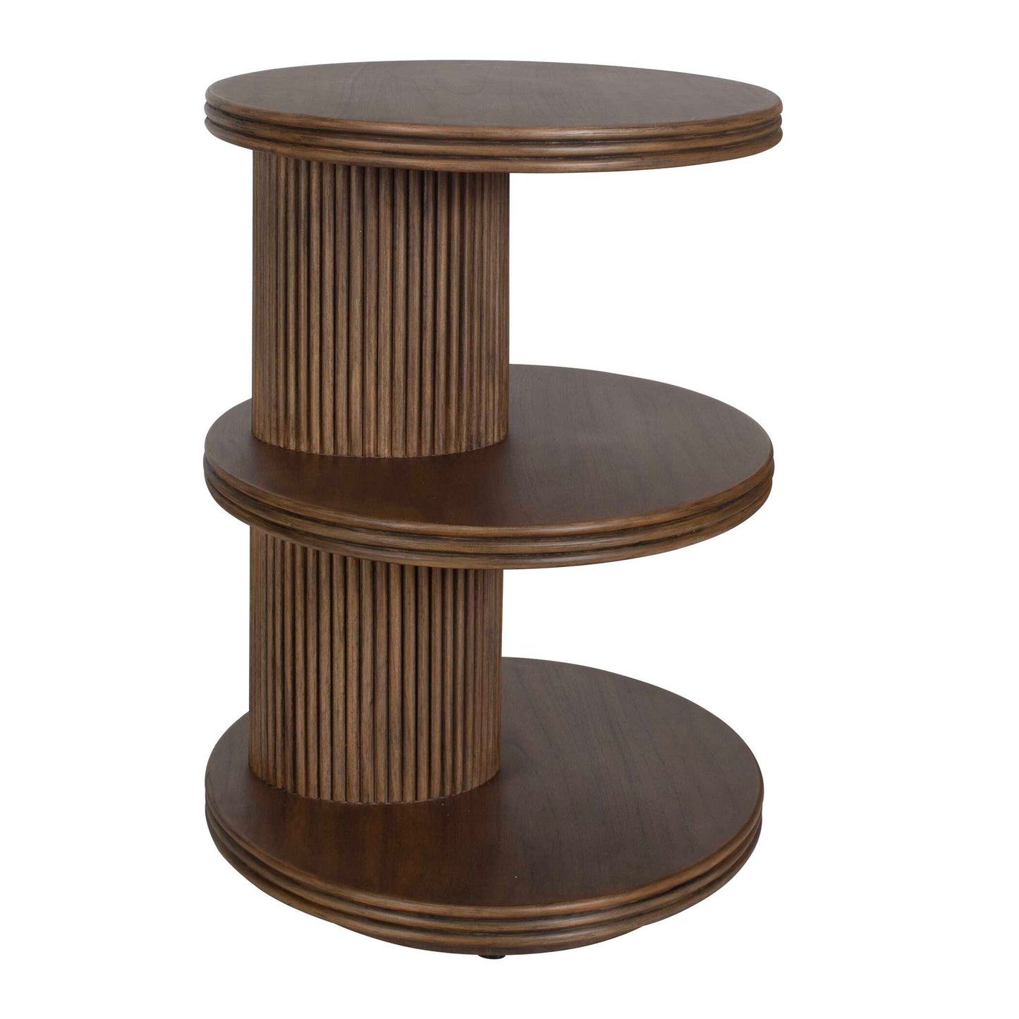 Top Tier Oval Walnut Side Table