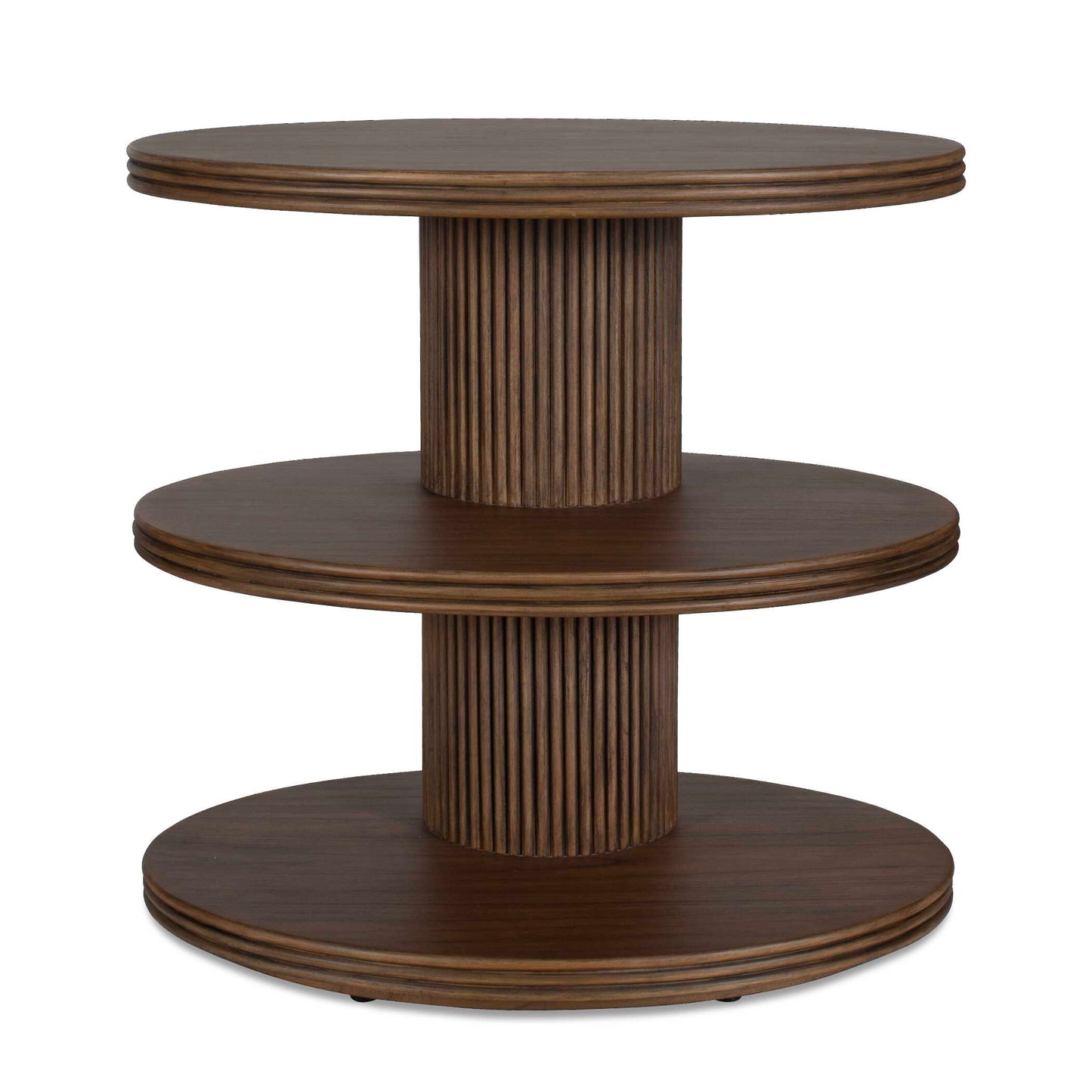 Top Tier Oval Walnut Side Table