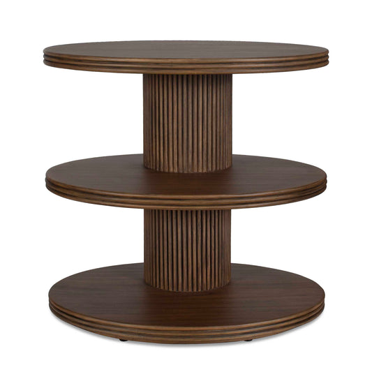 Top Tier Oval Walnut Side Table