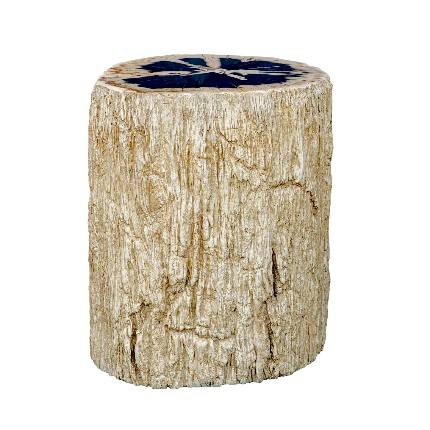 Arco Petrified Wood Top Accent Table