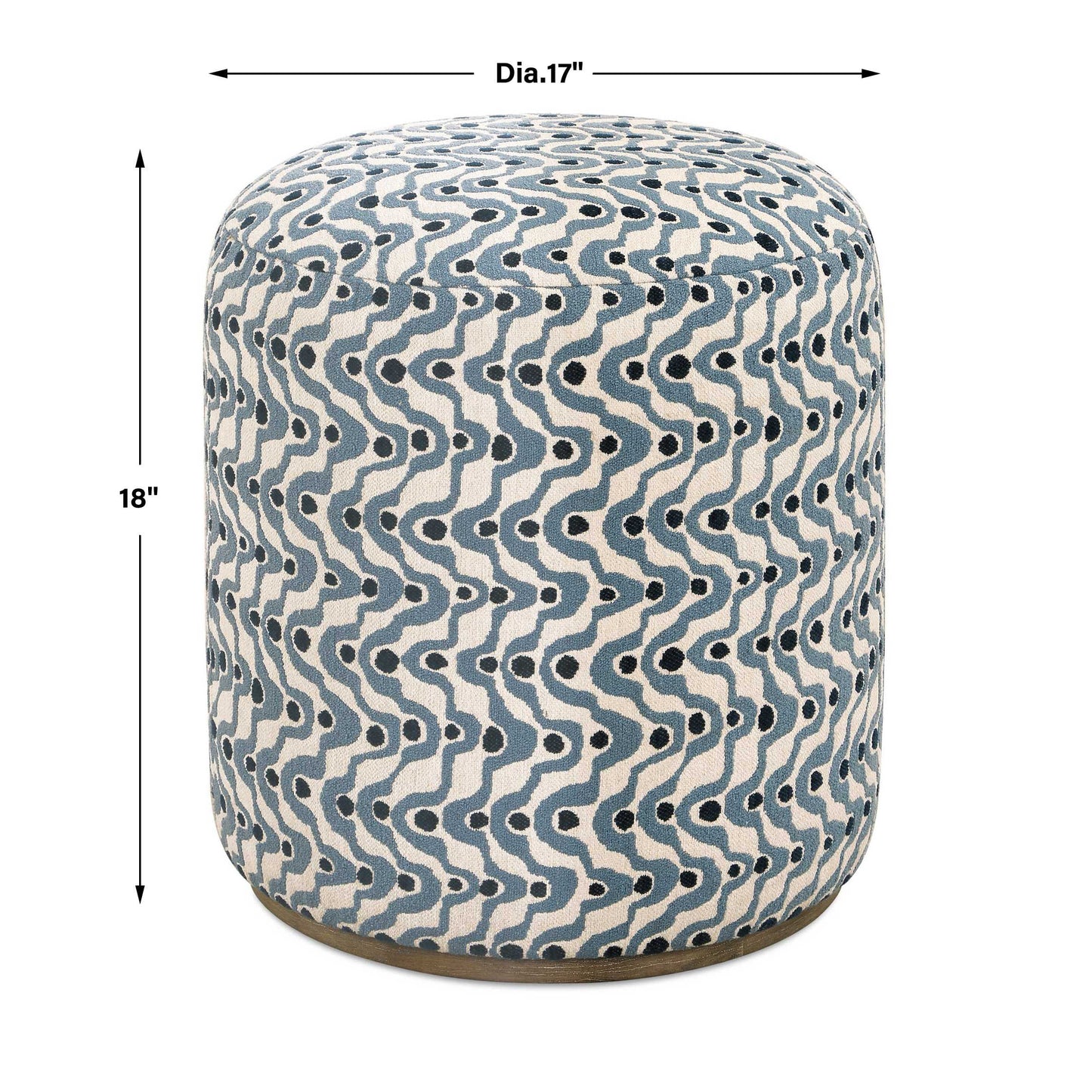 Cas Blue Fabric Ottoman