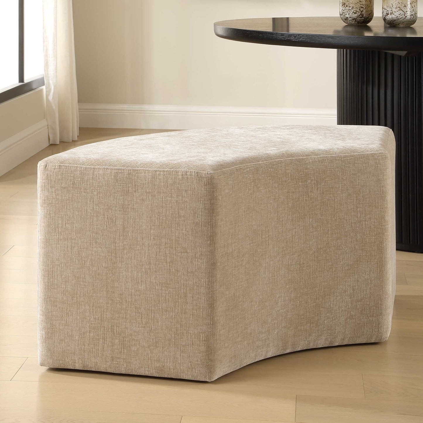 Khai Rounded Plush Dining Bench