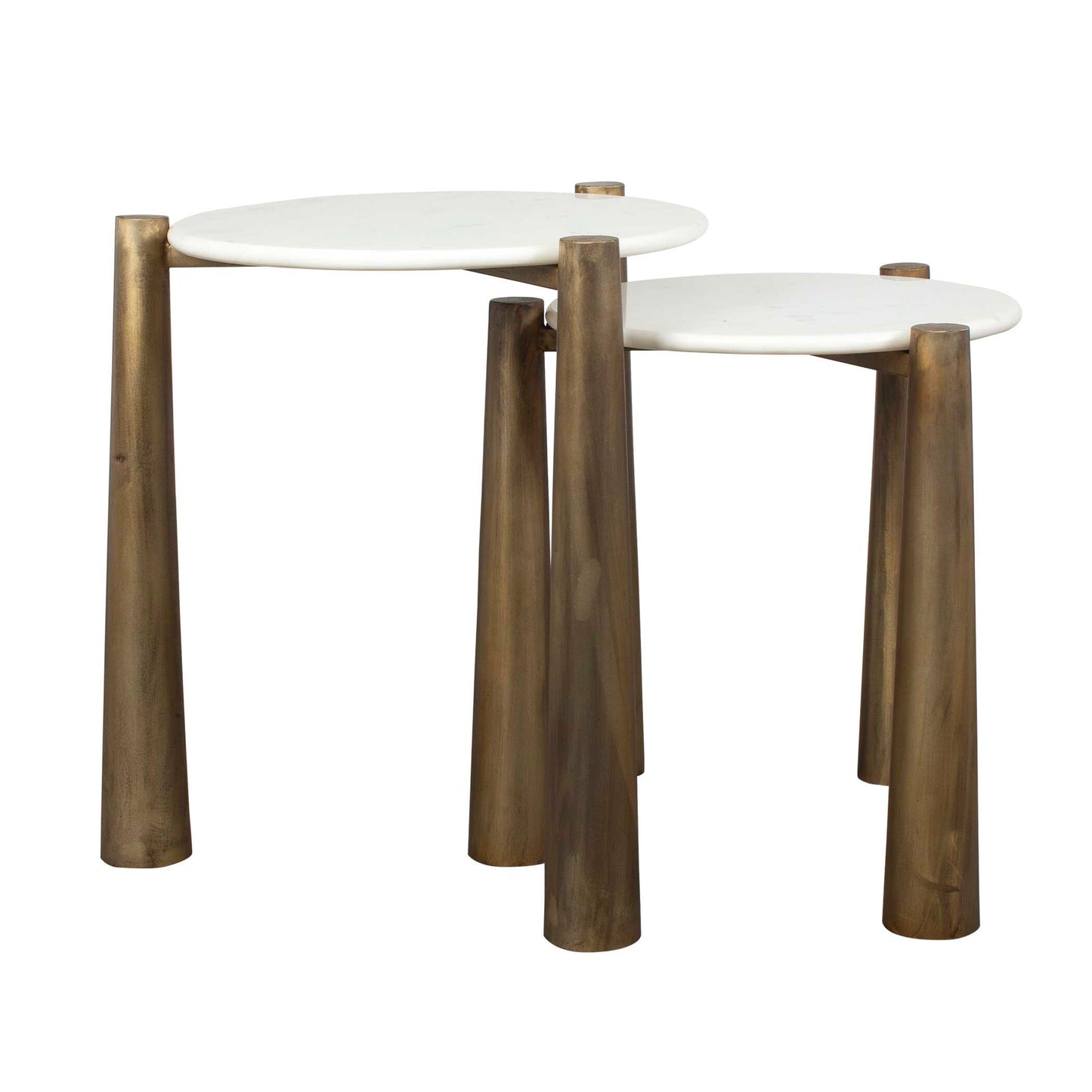Claridge White Marble Nesting Tables Set/2