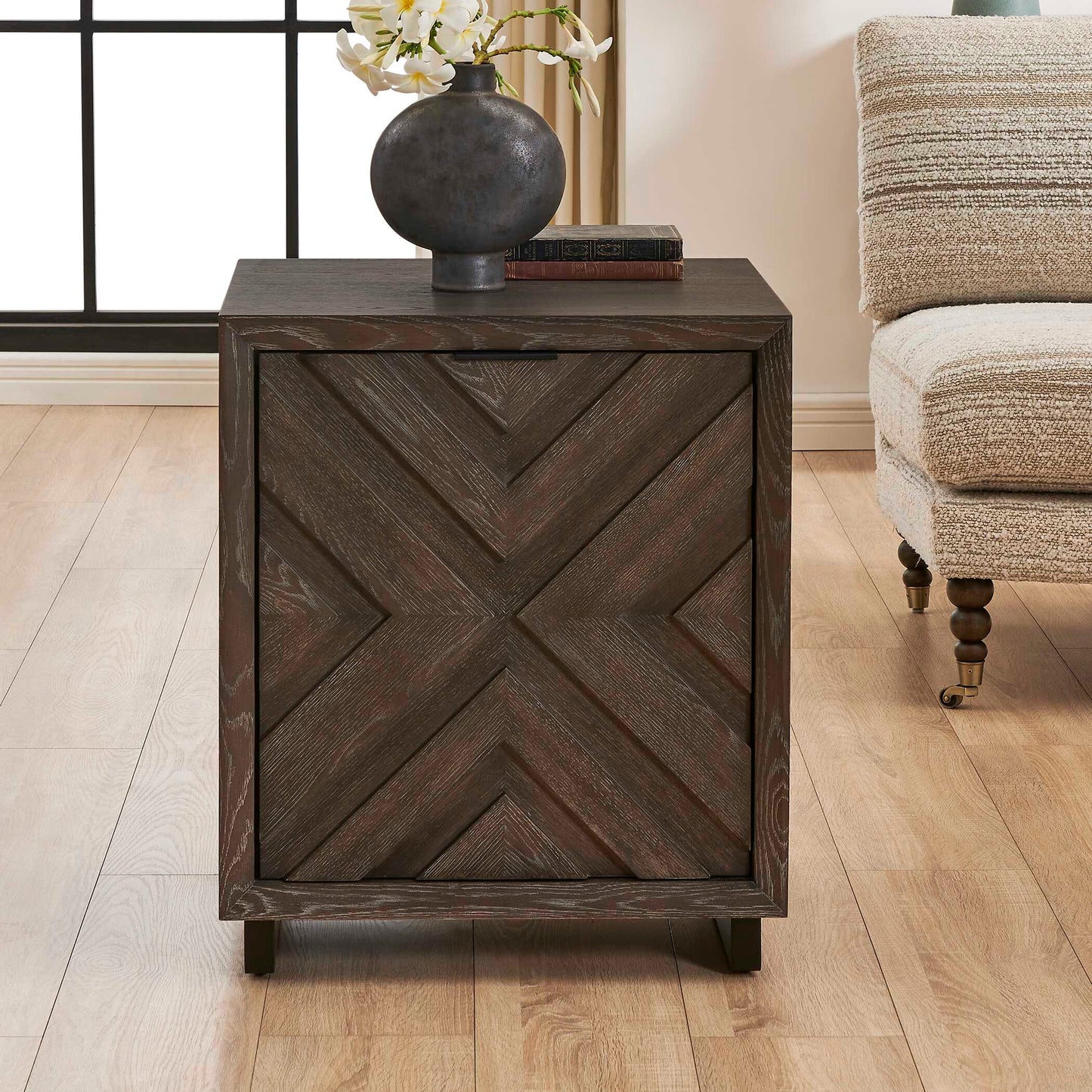 Barrett Dark Charcoal Oak Cabinet