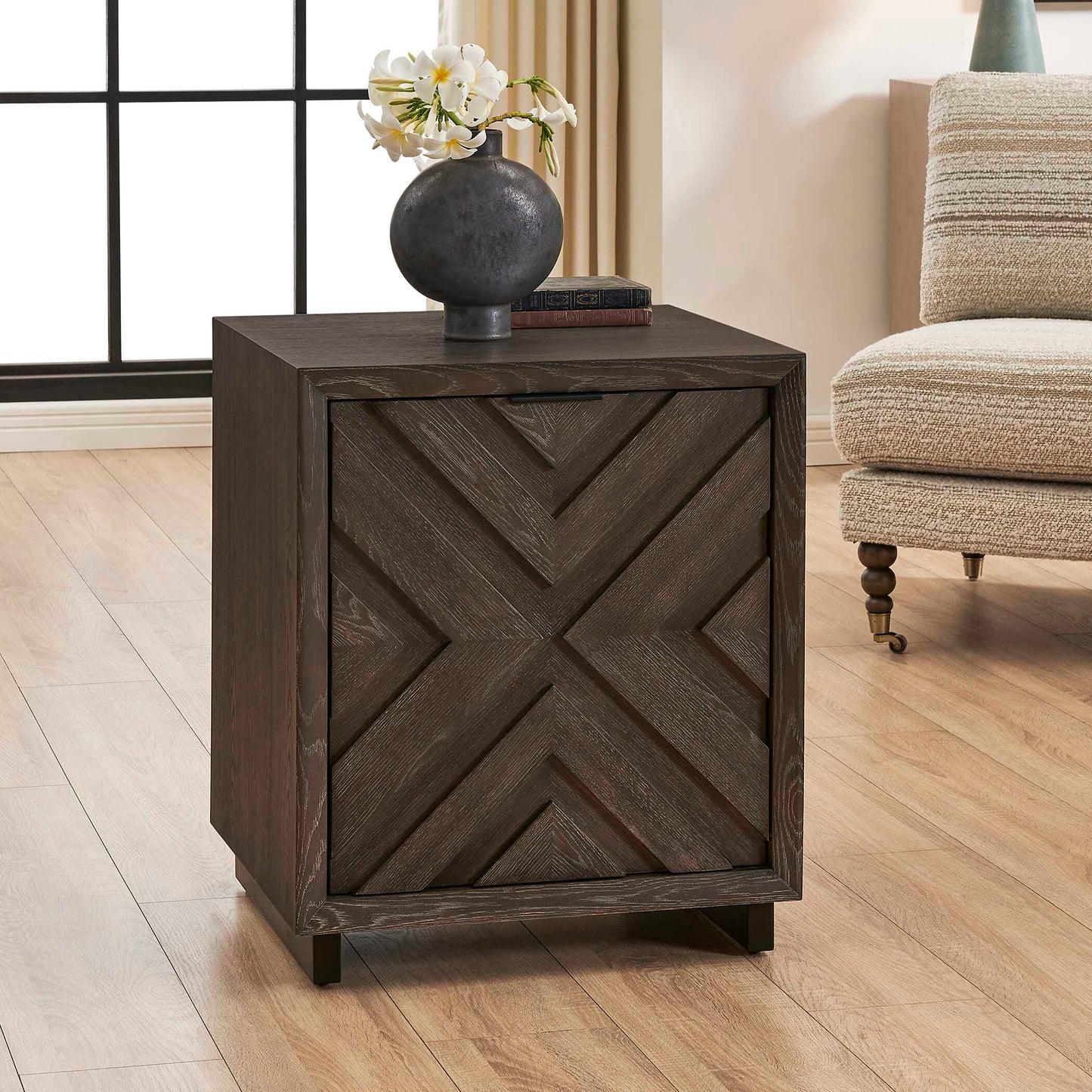Barrett Dark Charcoal Oak Cabinet