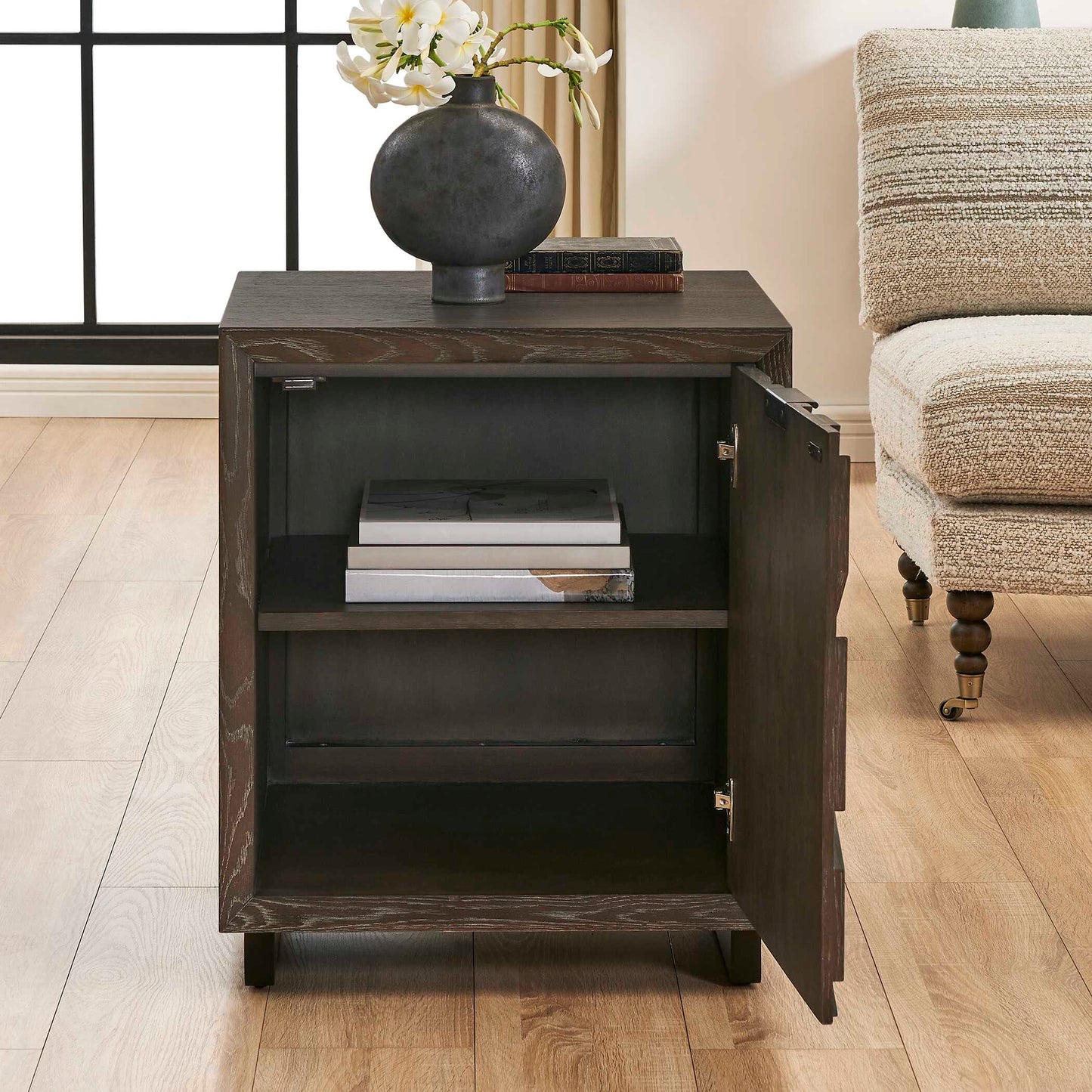 Barrett Dark Charcoal Oak Cabinet