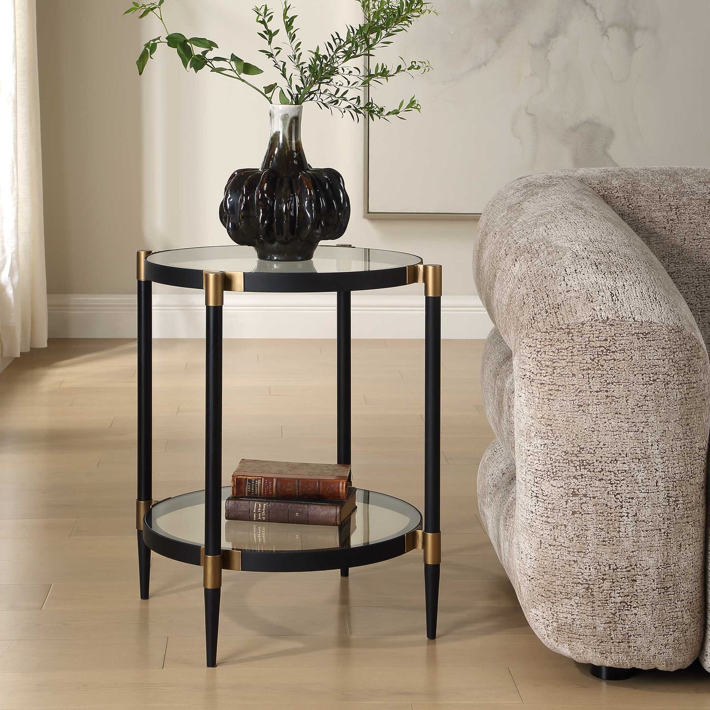 Chadid Round Glass Side Table