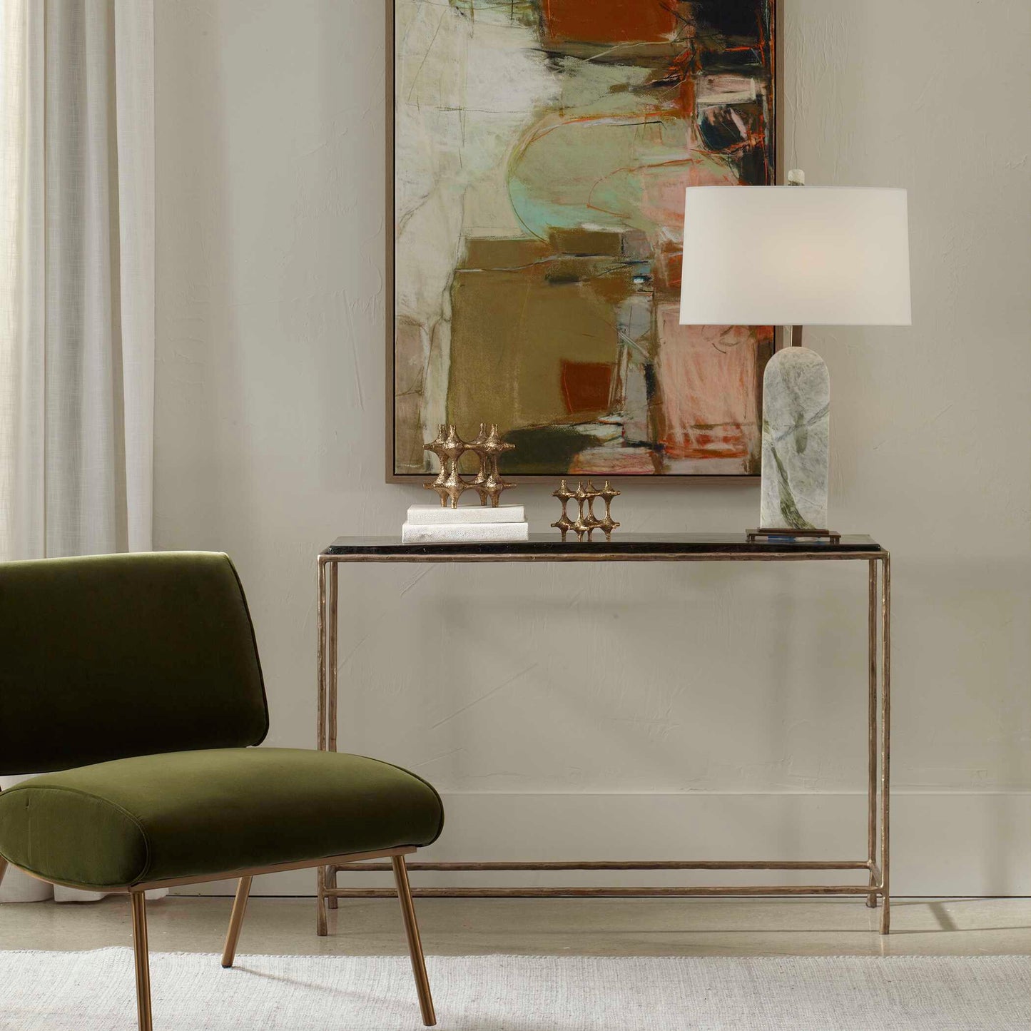 Ovard Minimalist Metal Console Table