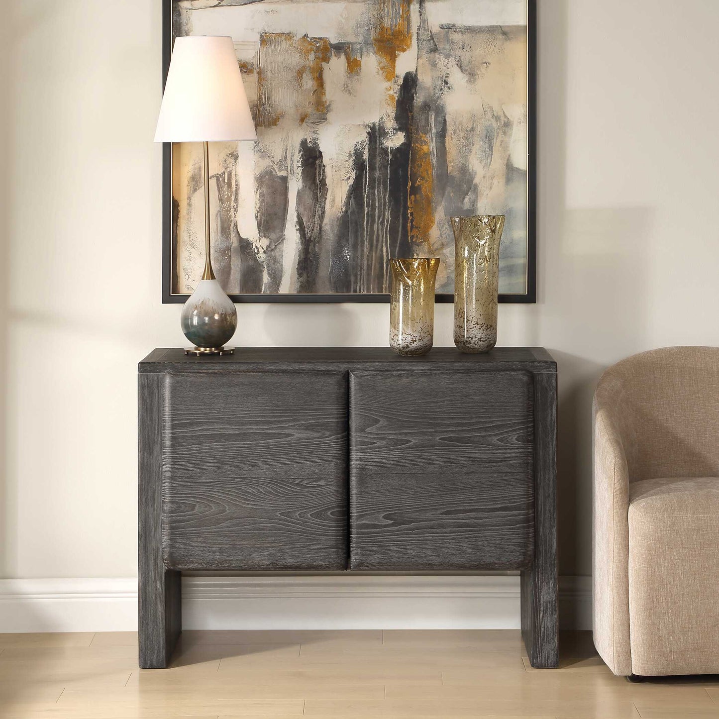 Bierk Dark Stain 2 Door Cabinet