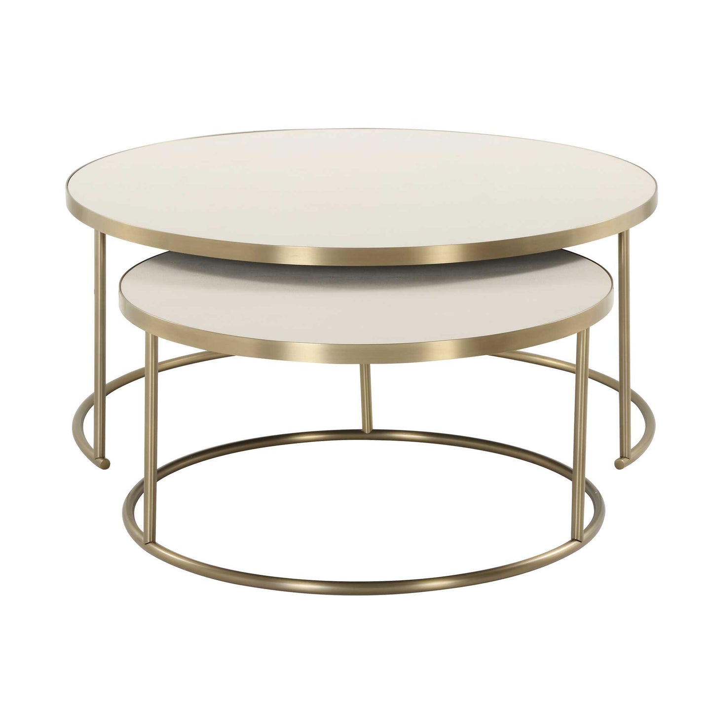 Aragon White Nesting Coffee Tables Set/2