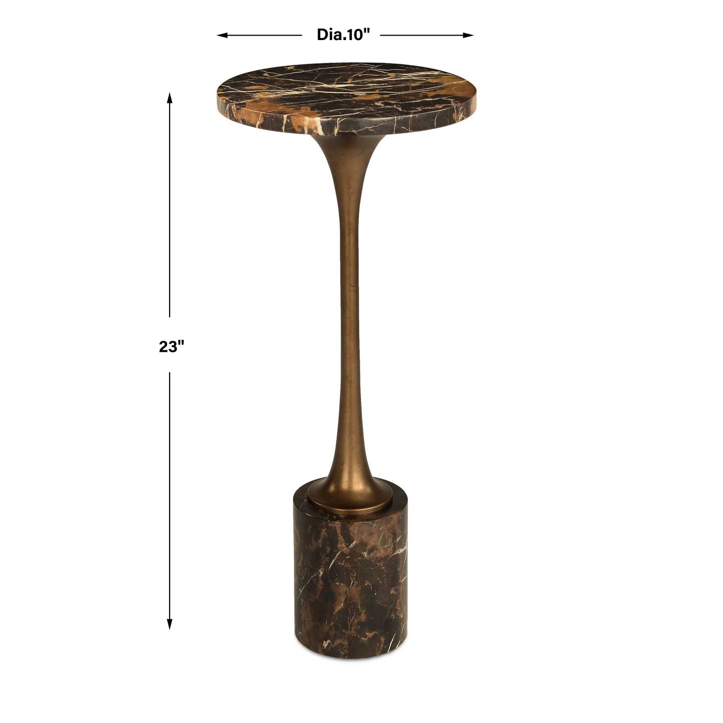 Karnes Dark Marble Drink Table
