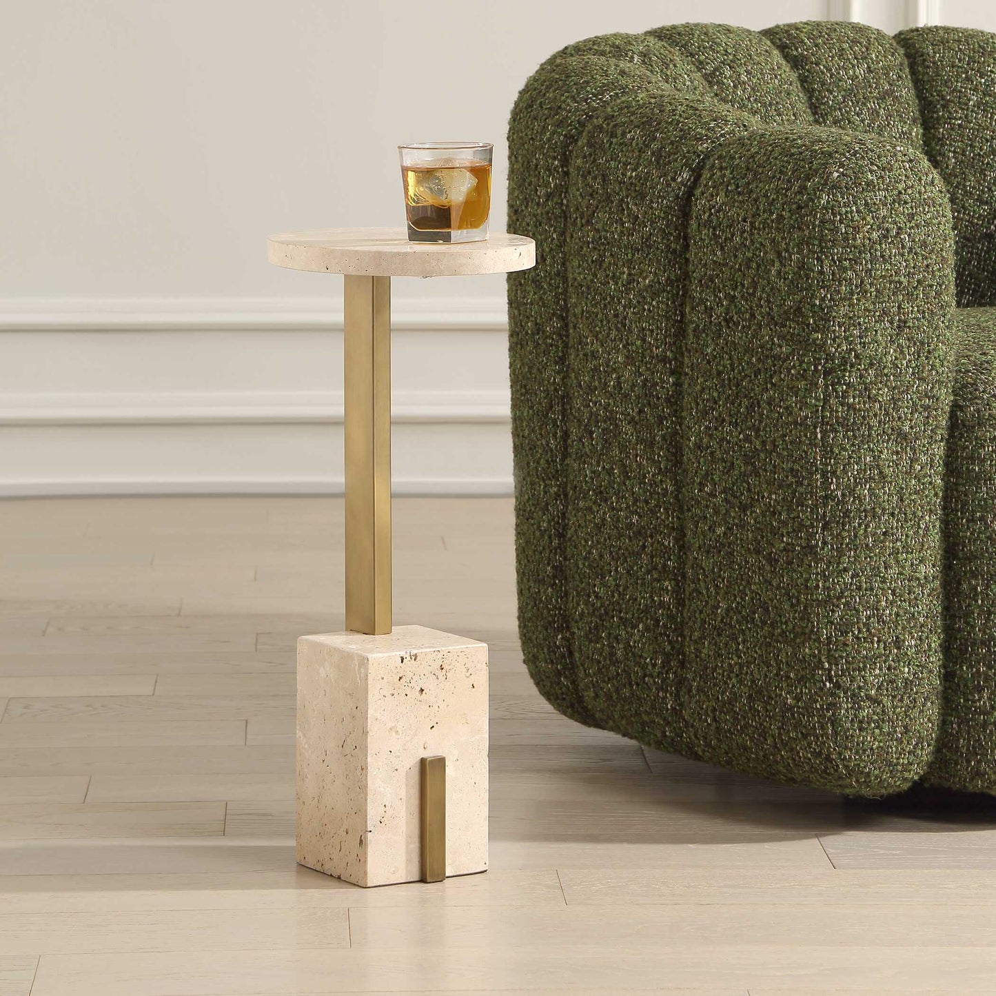 Feranno Travertine Accent Table