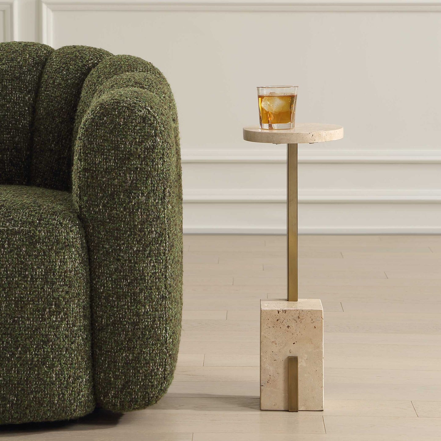 Feranno Travertine Accent Table