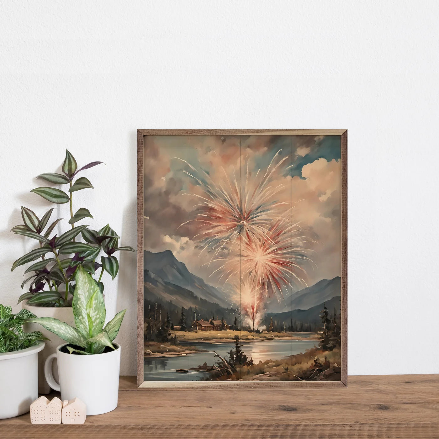 Americana Patriotic Wall Art West on Shelf