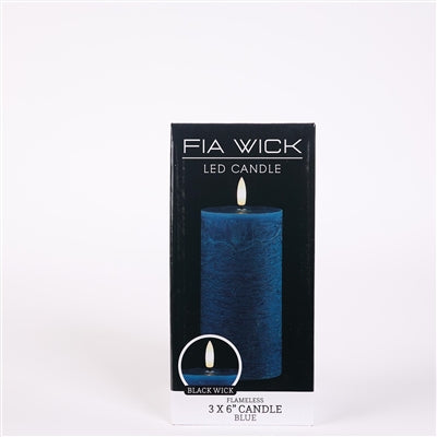 Flameless Blue Candle - 6in