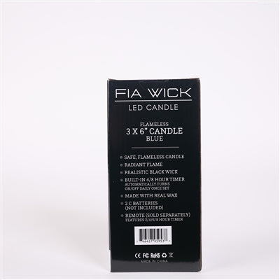 Flameless Blue Candle - 6in