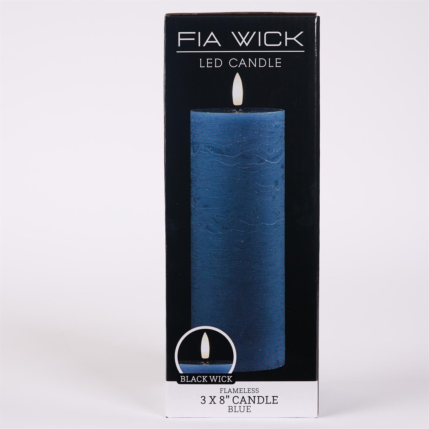 Flameless Blue Candle - 8in