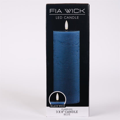 Flameless Blue Candle - 8in