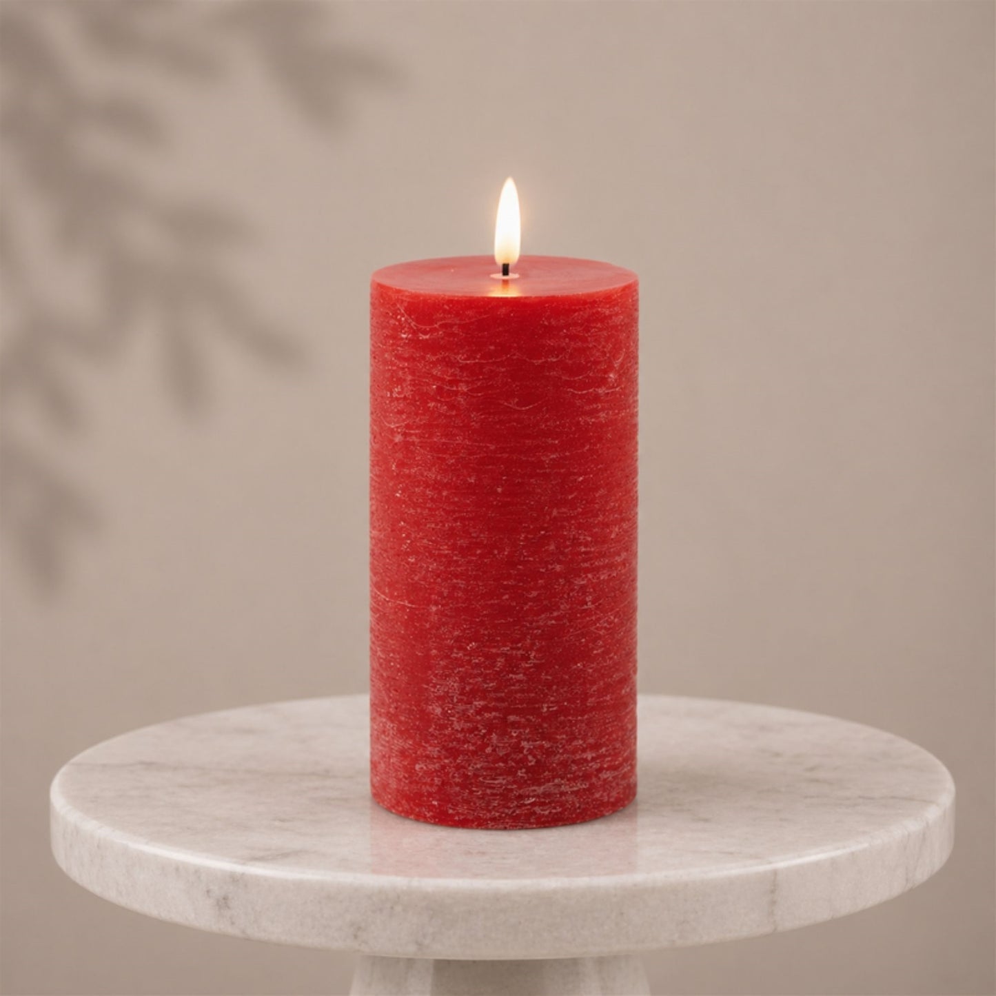 Flameless Red  Candle - 6in