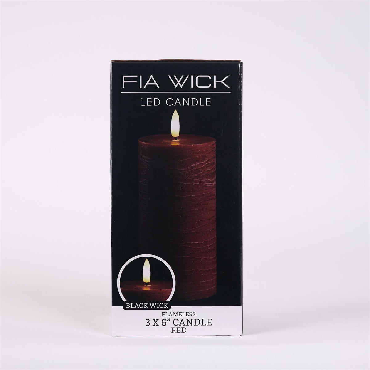 Flameless Red  Candle - 6in
