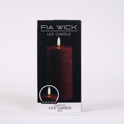 Flameless Red  Candle - 6in