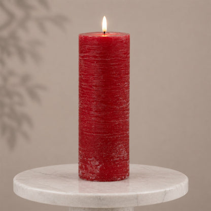 Flameless Red Candle - 8in
