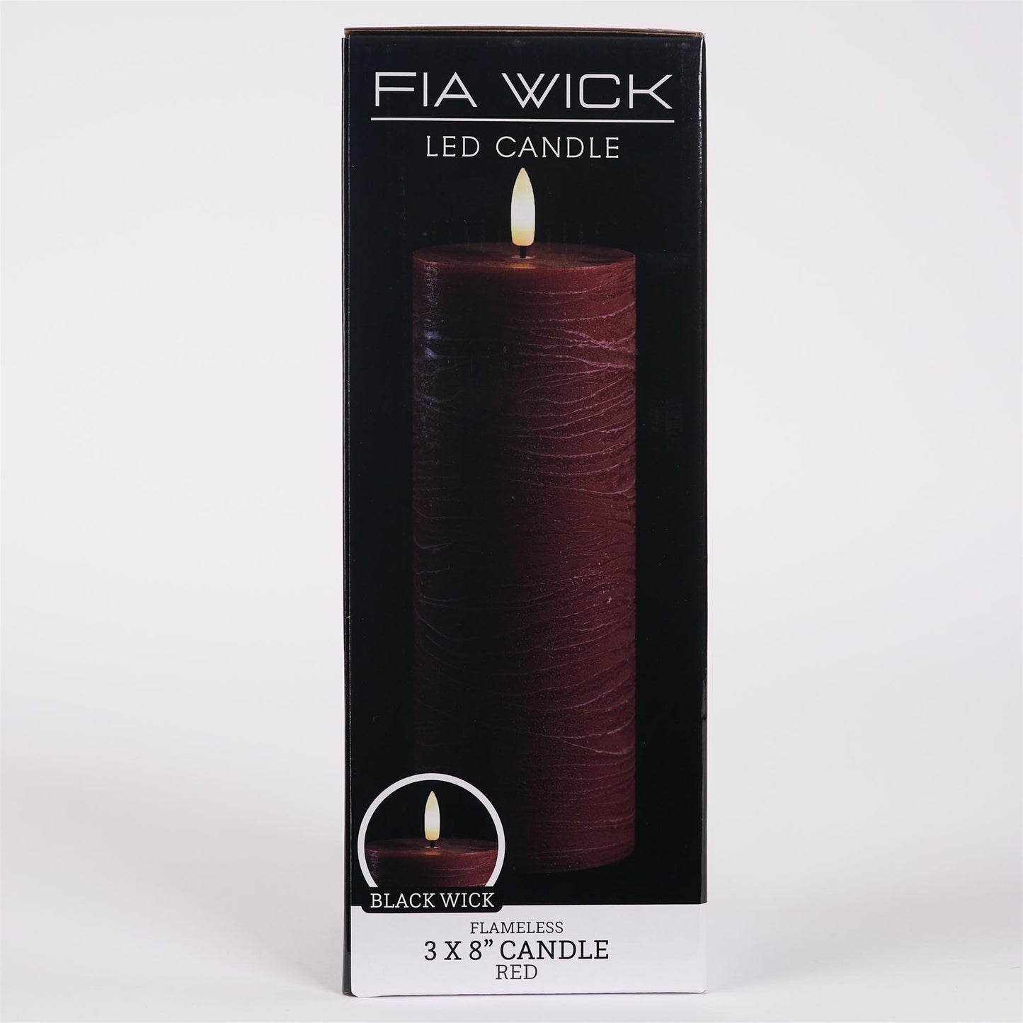 Flameless Red Candle - 8in
