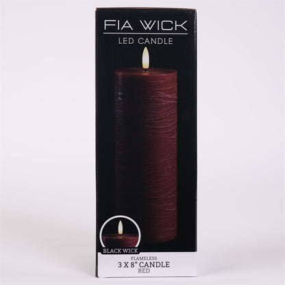 Flameless Red Candle - 8in