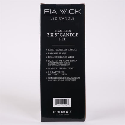 Flameless Red Candle - 8in