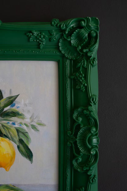 Lemon Painting in Green Frame