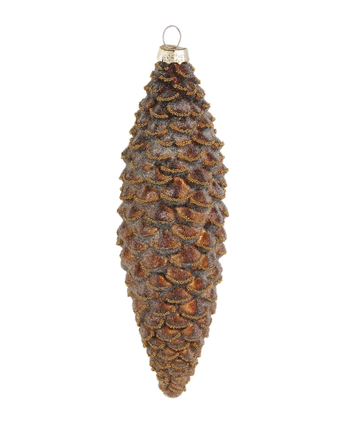 Flocked Pinecone Ornament