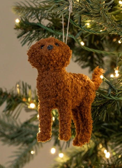Brown Labradoodle Ornament