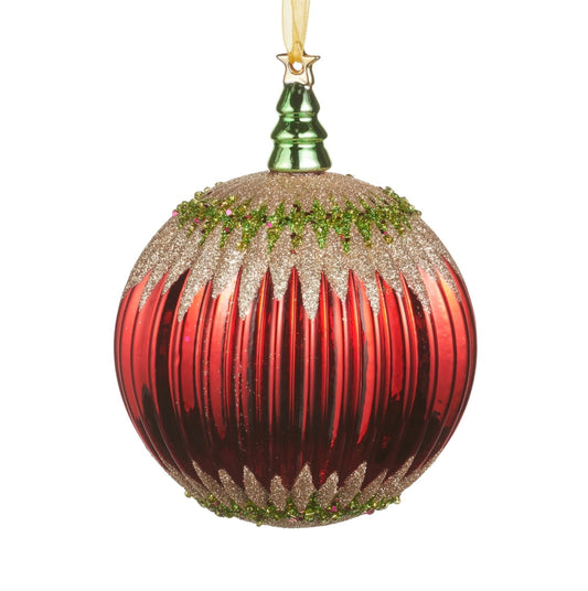 Red Glitter Ball Ornament
