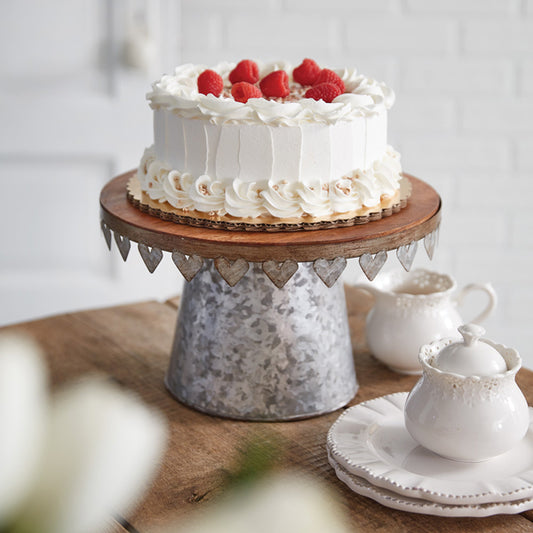 Galvanized Heart Cake Stand