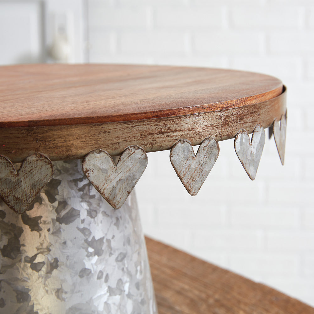 Galvanized Heart Cake Stand