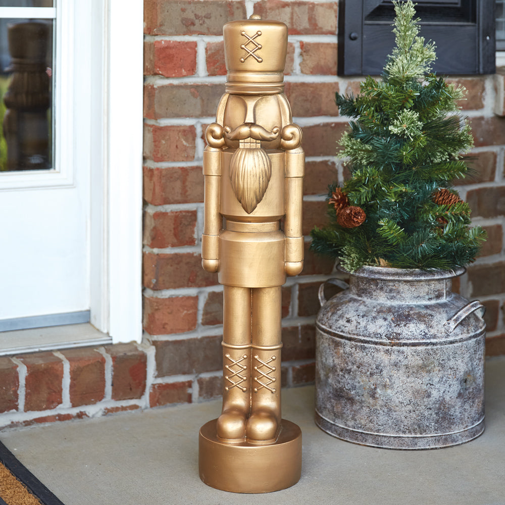 Gilded Nutcracker Statue Front