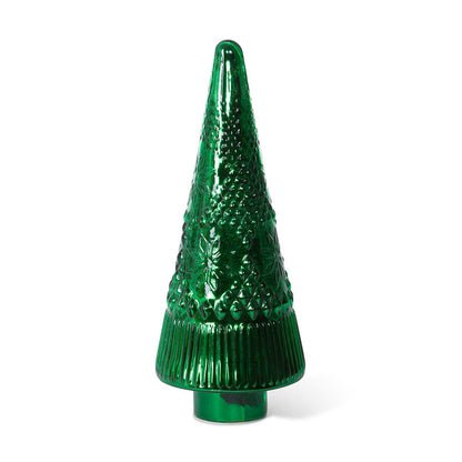 Green Glass Lighted Christmas Tree Large