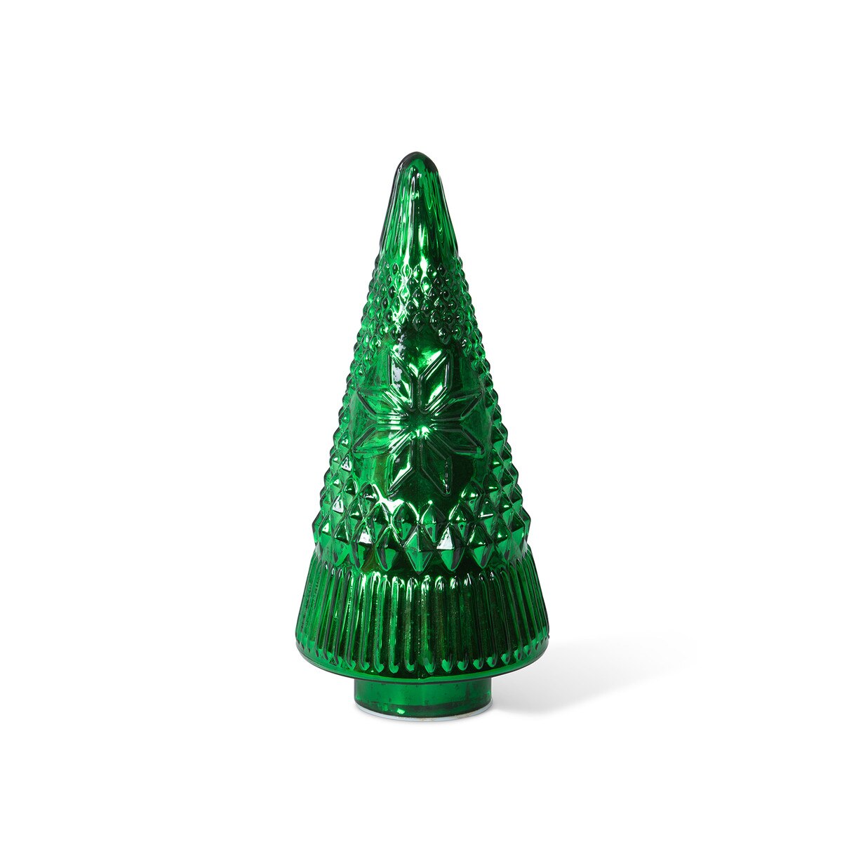 Green Glass Lighted Christmas Tree Small