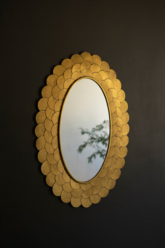Gold Scallop Framed Mirror